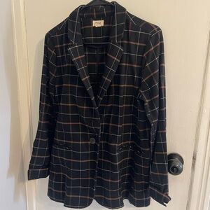 a.n.a Black Plaid Women's Blazer